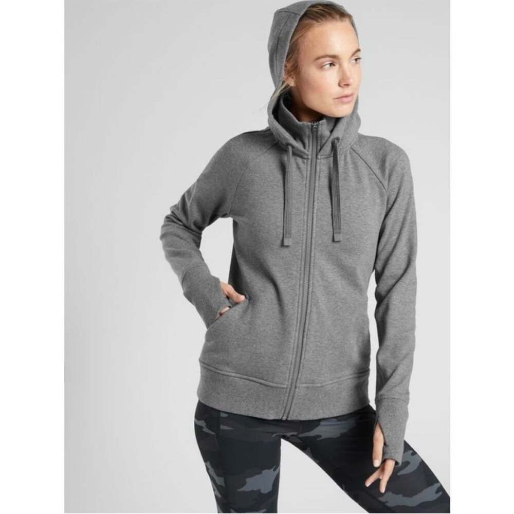 Athleta Gray Triumph Zip Up Hoodie- Size XS